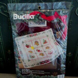 Bucilla stamped cross stitch quilt kit~ "Tis The Season"